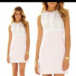 Lilly Pulitzer Breakers pink white dress crochet